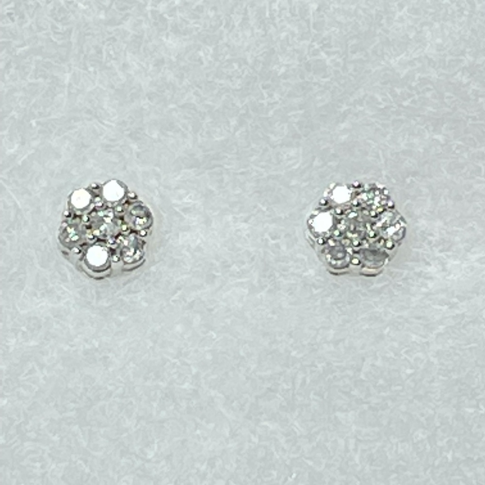 SK9 925 Sterling & Genuine Diamond Blossom 🌸 Earrings